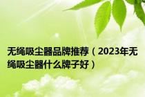 无绳吸尘器品牌推荐（2023年无绳吸尘器什么牌子好）