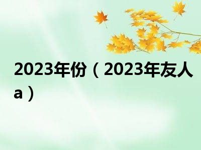 2023年份（2023年友人a）