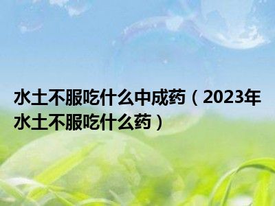 水土不服吃什么中成药（2023年水土不服吃什么药）