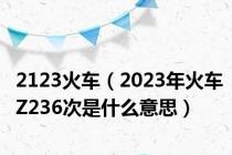 2123火车（2023年火车Z236次是什么意思）
