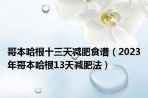 哥本哈根十三天减肥食谱（2023年哥本哈根13天减肥法）