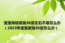 宝宝持续发烧38度左右不退怎么办（2023年宝宝发烧38度怎么办）
