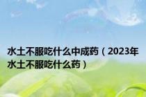水土不服吃什么中成药（2023年水土不服吃什么药）