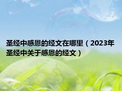 圣经中感恩的经文在哪里（2023年圣经中关于感恩的经文）