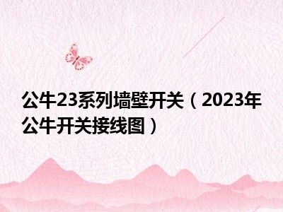 公牛23系列墙壁开关（2023年公牛开关接线图）