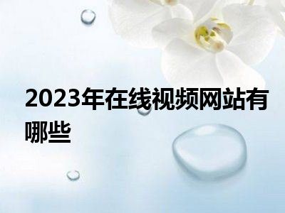 2023年在线视频网站有哪些