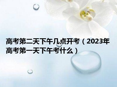 高考第二天下午几点开考（2023年高考第一天下午考什么）