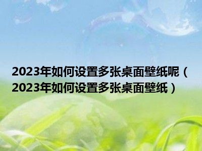 2023年如何设置多张桌面壁纸呢（2023年如何设置多张桌面壁纸）