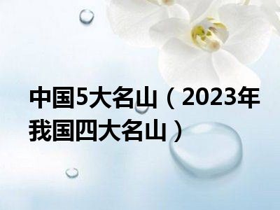 中国5大名山（2023年我国四大名山）