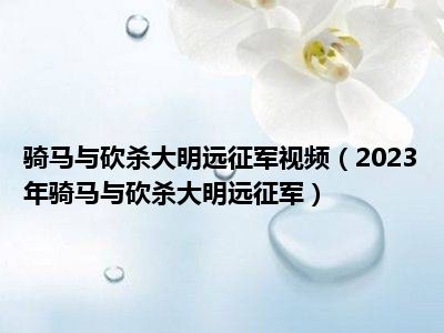 骑马与砍杀大明远征军视频（2023年骑马与砍杀大明远征军）