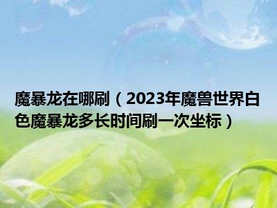 魔暴龙在哪刷（2023年魔兽世界白色魔暴龙多长时间刷一次坐标）