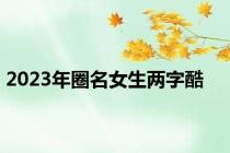 2023年圈名女生两字酷