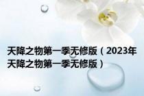 天降之物第一季无修版（2023年天降之物第一季无修版）