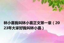 林小喜我叫林小喜正文第一章（2023年大家好我叫林小喜）