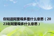 你知道阿里嘎多是什么意思（2023年阿里嘎多什么意思）
