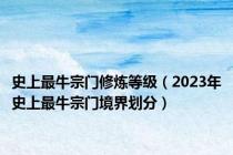 史上最牛宗门修炼等级（2023年史上最牛宗门境界划分）