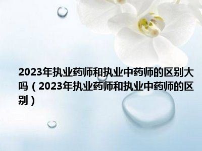 2023年执业药师和执业中药师的区别大吗（2023年执业药师和执业中药师的区别）