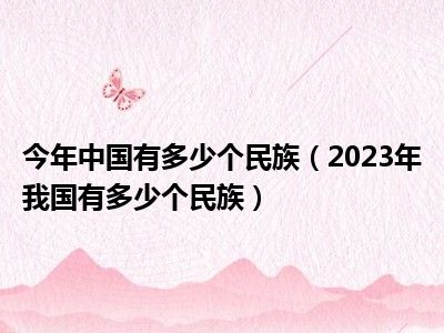 今年中国有多少个民族（2023年我国有多少个民族）