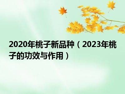 2020年桃子新品种（2023年桃子的功效与作用）