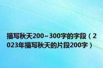 描写秋天200~300字的字段（2023年描写秋天的片段200字）