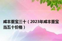 咸丰重宝三十（2023年咸丰重宝当五十价格）