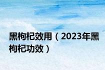 黑枸杞效用（2023年黑枸杞功效）