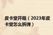 皮卡堂开箱（2023年皮卡堂怎么拆弹）