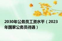 2030年公务员工资水平（2023年国家公务员待遇）