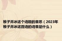 稚子弄冰这个诗题的意思（2023年稚子弄冰这首诗的诗意是什么）