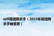 wifi局域网杀手（2023年局域网杀手啥意思）