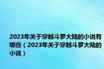 2023年关于穿越斗罗大陆的小说有哪些（2023年关于穿越斗罗大陆的小说）