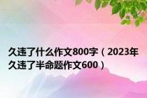 久违了什么作文800字（2023年久违了半命题作文600）