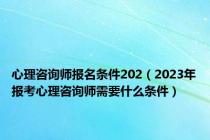 心理咨询师报名条件202（2023年报考心理咨询师需要什么条件）