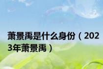 萧景禹是什么身份（2023年萧景禹）