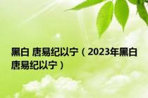 黑白 唐易纪以宁（2023年黑白唐易纪以宁）