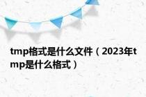 tmp格式是什么文件（2023年tmp是什么格式）