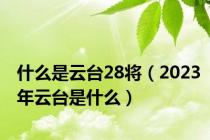 什么是云台28将（2023年云台是什么）