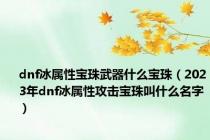 dnf冰属性宝珠武器什么宝珠（2023年dnf冰属性攻击宝珠叫什么名字）