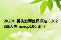 2023年丢失发票处罚标准（2023年丢失msvcp100 dll）
