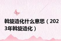 斡旋造化什么意思（2023年斡旋造化）