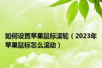 如何设置苹果鼠标滚轮（2023年苹果鼠标怎么滚动）