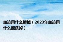 血迹用什么擦掉（2023年血迹用什么能洗掉）