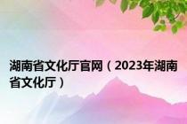 湖南省文化厅官网（2023年湖南省文化厅）