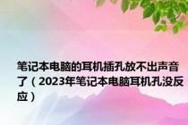 笔记本电脑的耳机插孔放不出声音了（2023年笔记本电脑耳机孔没反应）