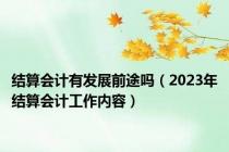 结算会计有发展前途吗（2023年结算会计工作内容）
