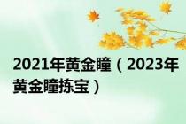 2021年黄金瞳（2023年黄金瞳拣宝）