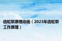 齿轮泵原理动画（2023年齿轮泵工作原理）