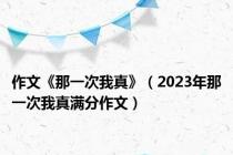 作文《那一次我真》（2023年那一次我真满分作文）
