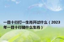 一目十行打一生肖开过什么（2023年一目十行猜什么生肖）