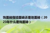 饰面砖指墙面砖还是地面砖（2023年什么是饰面砖）